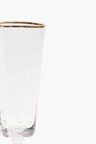 Metallic Rim Champagne Flute