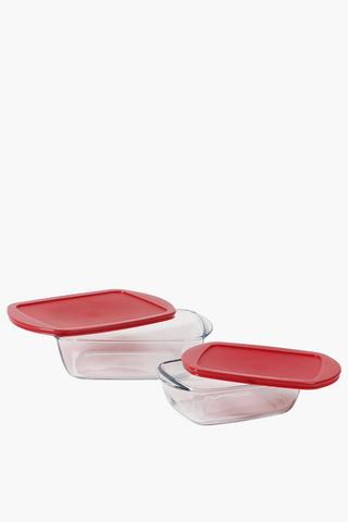 Set Of 2 Pyrex Glass Roasters