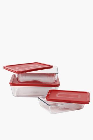 Set Of 3 Pyrex Glass Roasters