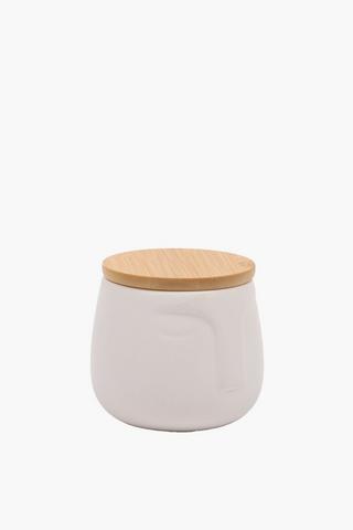 Face Canister With Wooden Lid, Extra Small