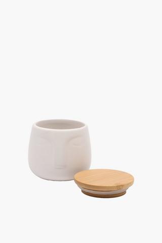Face Canister With Wooden Lid, Extra Small