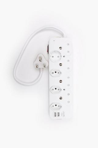 Eurolux 8 Way Usb Multi Plug