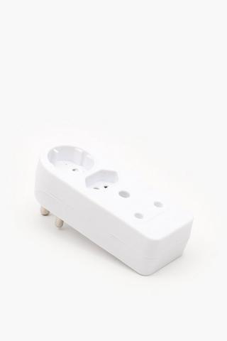 Eurolux 3 Way Adaptor, Double Prong