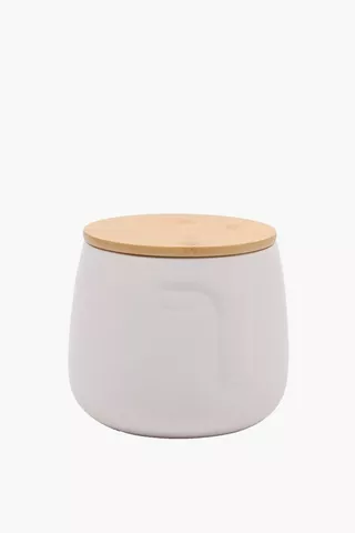 Face Canister With Wood Lid, Medium