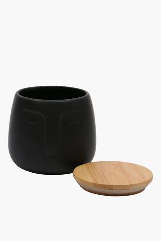 Face Canister With Wood Lid, Medium