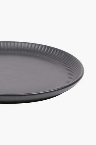 Ribbed Edge Stoneware Dinner Plate