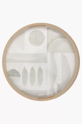 Carnelian Round Wood Serving Tray
