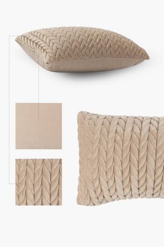 Ruched Velvet Scatter Cushion, 30x50cm