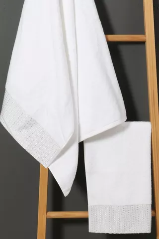 Viscose Baroque Border Cotton Hand Towel