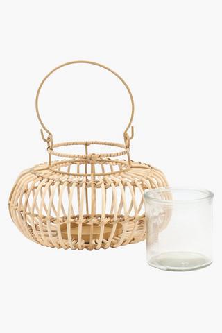 Rattan Bulb Lantern, 20x22cm