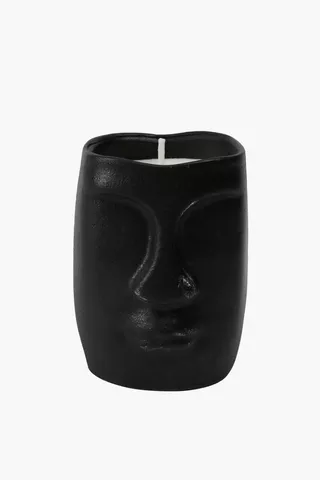 Ceramic Face Candle, 12x8cm