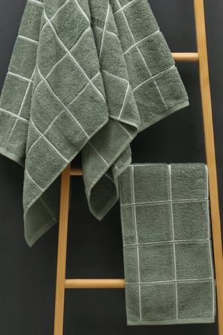 Cotton Jacquard Grid Hand Towel