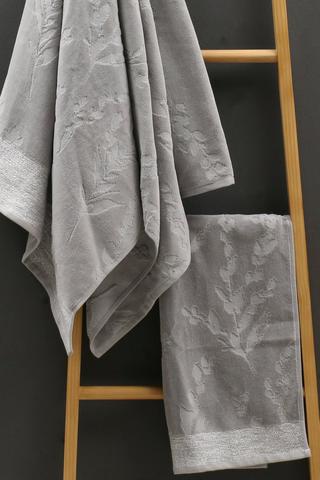 Cotton Jacquard Knit Botanic Hand Towel