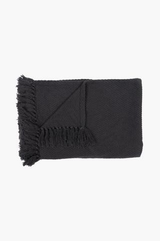 Cotton Basket Weave Throw, 140x180cm