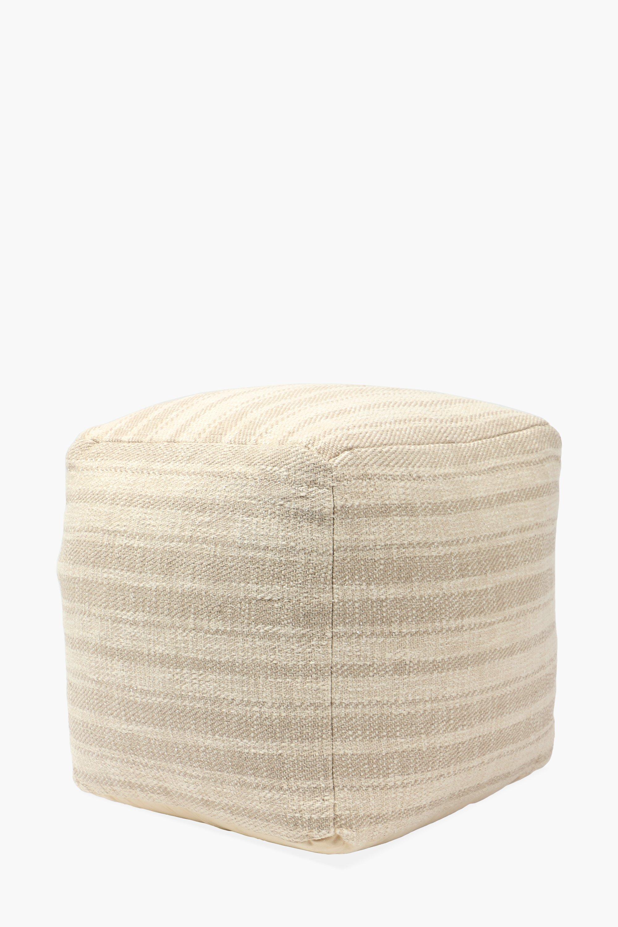 Jute Stripe Pouffe