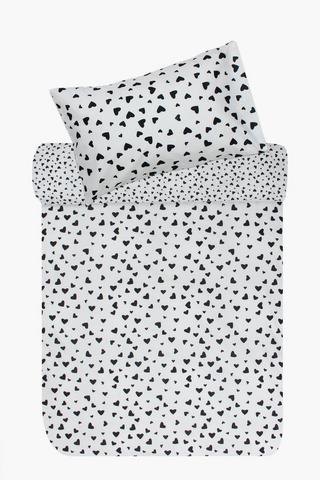 Soft Touch Hearts Reversible Duvet Cover Set