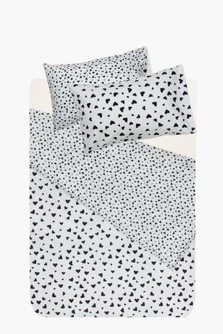 Soft Touch Hearts Reversible Duvet Cover Set