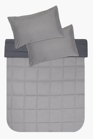 Microfibre  Plain Dye Quilted Comforter Set