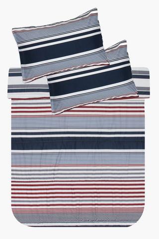 Soft Touch Printed Stripe Comforter Set