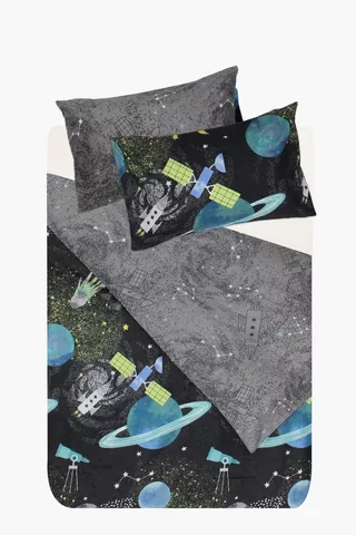 Soft Touch Space Travel Reversible Duvet Cover Set