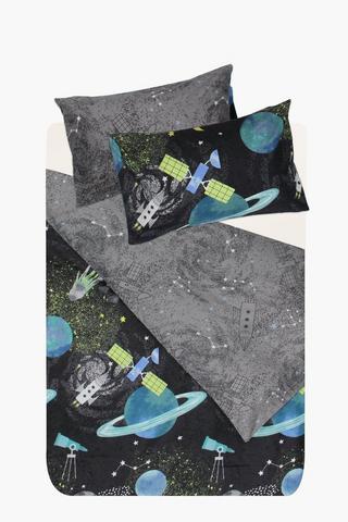 Soft Touch Space Travel Reversible Duvet Cover Set