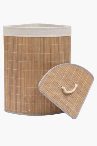 Corner Bamboo Laundry Basket