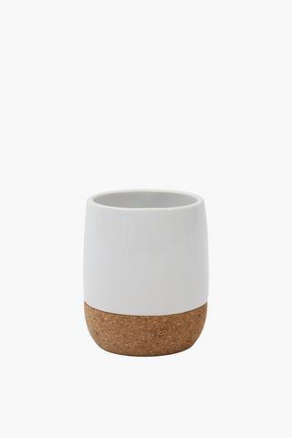 Woodpecker Ceramic And Cork Bath Tumbler