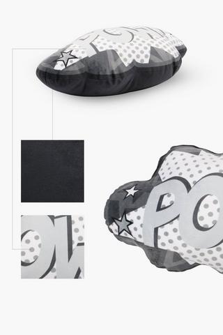 Shaped Pow Scatter Cushion, 52x33cm