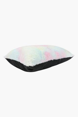 Faux Fur Tie Dye Floor Cushion, 80x120cm