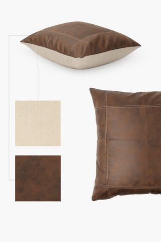 Pu Stitch Distressed Scatter Cushion, 50x50cm