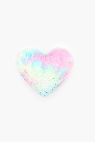 Faux Fur Ombre Heart Scatter Cushion, 30cm