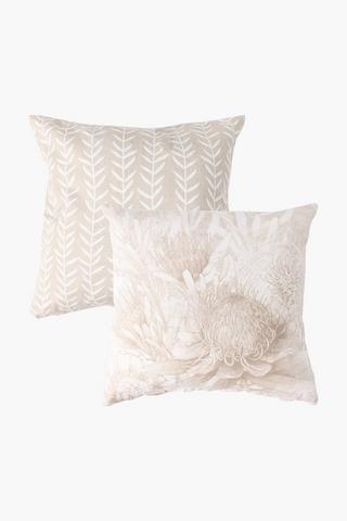 2 Pack Zoe Floral Scatter Cushion Covers, 45x45cm