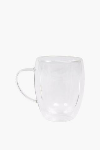 2 Pack Double Wall Glass Mug, Tall