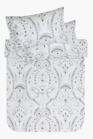 Premium Cotton Sari Damask Baroque Duvet Cover Set