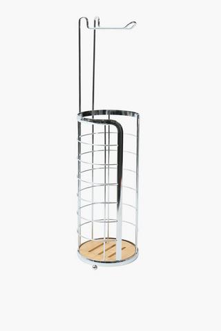 Chrome Bamboo Toilet Roll Holder