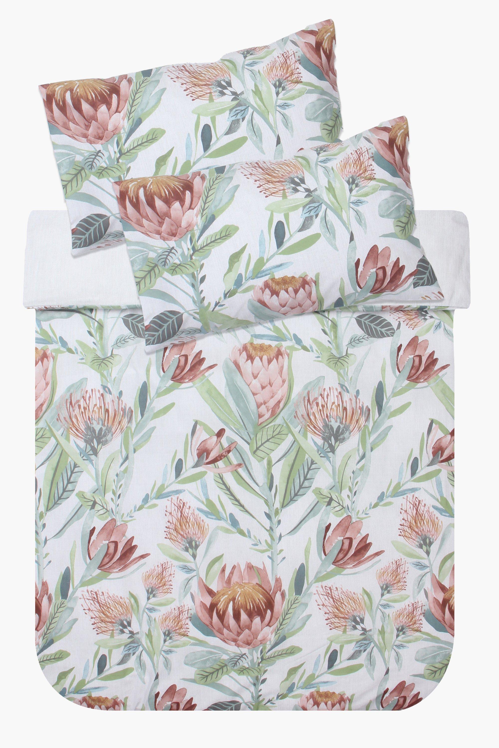 Polycotton Wilderness Protea Floral Duvet Cover Set