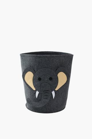 Elephant Felt Laundry Basket