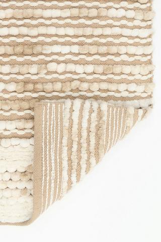 2 Piece Textured Twist Bobble Stripe Cotton Bath Mat Set