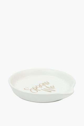 Matt Script Ceramic Spoon Rest
