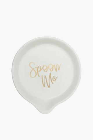 Matt Script Ceramic Spoon Rest
