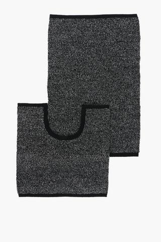 2 Piece Flex Chenille Cotton Bath Mat Set,50x80cm
