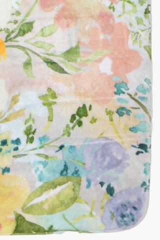 Printed Floral Pvc Bath Mat, Large