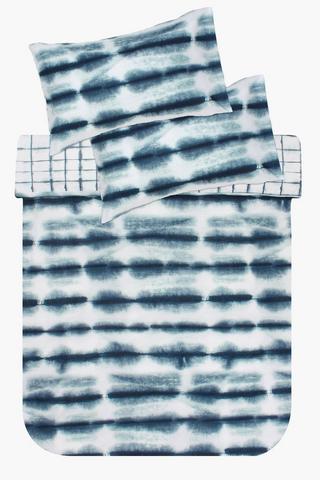 Polycotton Printed Abstract Grid Duvet Cover Set