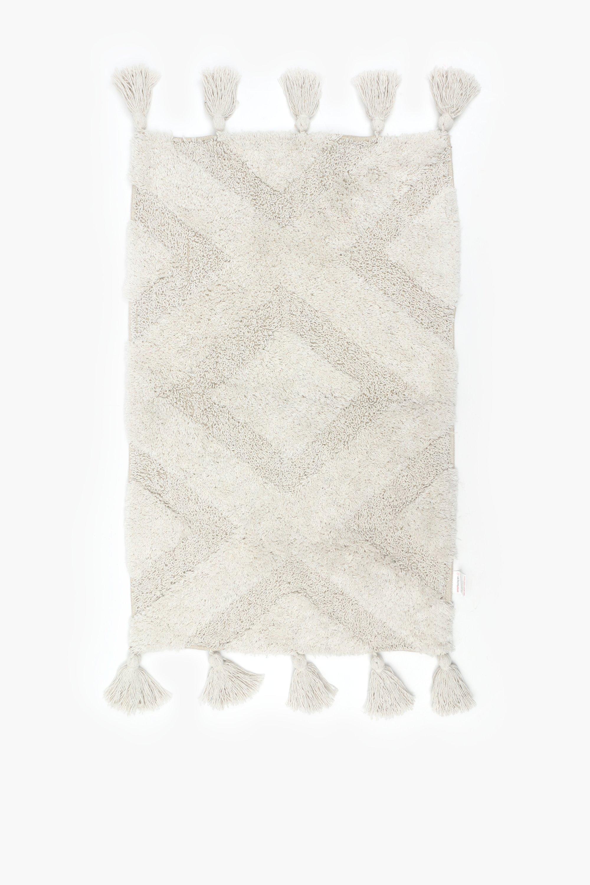 Tufted Cotton Tassel Bath Mat,70x110cm