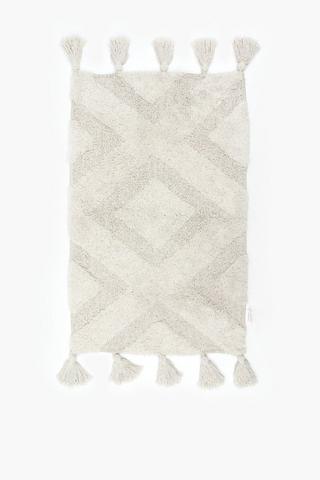 Tufted Cotton Tassel Bath Mat,70x110cm