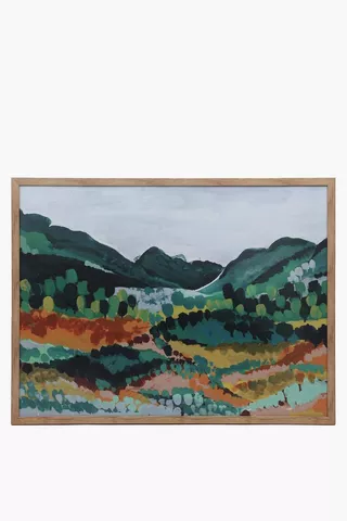 Framed Abstract Valley, 90x120cm