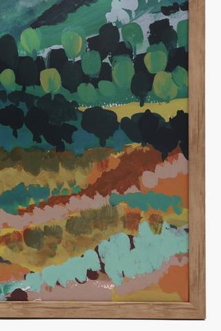 Framed Abstract Valley, 90x120cm