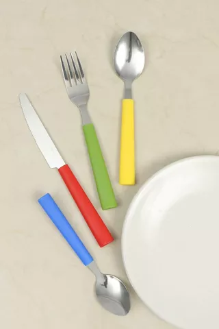 16 Piece Rainbow Cutlery Set