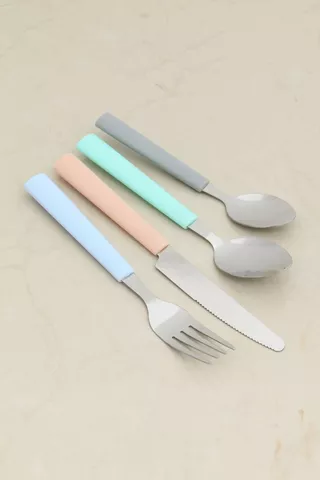 16 Piece Pastel Cutlery Set