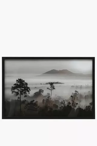 Framed Glass Misty Forest, 40x60cm